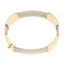 9ct Yellow and White Gold Four Row Hinged Bangle