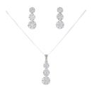 Silver Cubic Zirconia Trio Cluster Drop Set