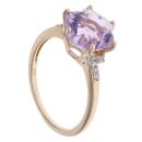 9ct Yellow Gold Amethyst and White Zircon Snowflake Dress Ring