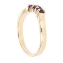 9ct Yellow Gold Three Stone Amethyst Ring