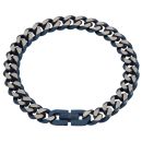 Stainless Steel Bracelet With Matte Blue IP Plating Curb Bracelet