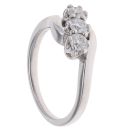 18ct White Gold 0.50ct Diamond Trilogy Twist Ring