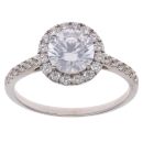 14ct White Gold Cubic Zirconia Cluster Ring