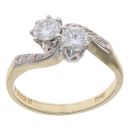 18ct Yellow Gold 0.65ct Brilliant Cut Diamond Two Stone Ring