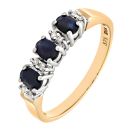 9ct Yellow Gold Diamond and Sapphire Dress Ring