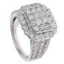 14ct White Gold 3.25ct Cluster Diamond Ring