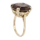 9ct Yellow Gold Smoky Quartz Single Stone Ring