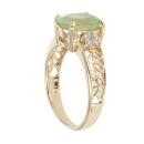 9ct Yellow Gold Green Gemstone And Cubic Zirconia Stone Set Ring