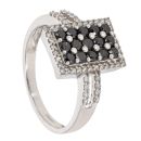 9ct White Gold 0.75ct Black and White Diamond Ring