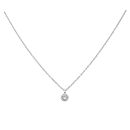925 Sterling Silver Cubic Zirconia Solitaire Pendant And Chain 18"