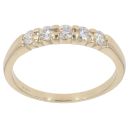 14ct Yellow Gold 0.50ct Brilliant Cut Diamond Five Stone Ring