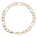 9ct Yellow Gold Figaro Bracelet 7.5"