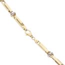 14ct Yellow And White Gold Double Belcher Bar Link Chain 24"