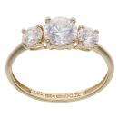14ct Yellow Gold Cubic Zirconia Three Stone Ring