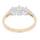9ct Yellow Gold 0.25ct Brilliant Cut Diamond Trilogy Ring