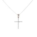 Silver Cubic Zirconia Cross Pendant And Chain 18" By Icesia