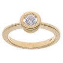 18ct Yellow Gold Cubic Zirconia Solitaire Ring