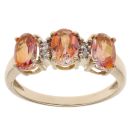 9ct Yellow Gold Sunset Topaz And Cubic Zirconia Ring