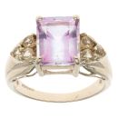 9ct Yellow Gold Pink Topaz and Yellow Gemstone Ring