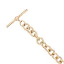 9ct Yellow Gold Heart And T-bar Charm Bracelet 8"
