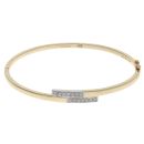 9ct Yellow And White Gold 0.17ct Brilliant Cut Diamond Bangle