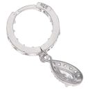 Silver Cubic Zirconia Hoop And Teardrop Charm Earrings by Icesia