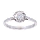 9ct White Gold 0.40ct Diamond Cluster Ring
