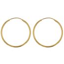 22ct Yellow Gold Classic Plain Hoop Earrings