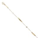 9ct Yellow Gold Cubic Zirconia Bead Bracelet 8.5"