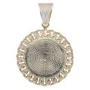 9ct Yellow Gold Cubic Zirconia Cherub Circle Pendant