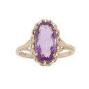 9ct Yellow Gold Single Stone Amethyst Ring