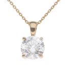 Lab Grown 9ct Yellow Gold 1.00ct Diamond Solitaire Pendant and Chain 18"