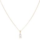9ct Yellow Gold Cubic Zirconia Two Stone Pendant and Chain 18"