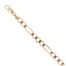 9ct Yellow Gold Figaro Bracelet 7"