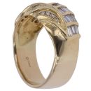14ct Yellow Gold 0.75ct Baguette And Brilliant Cut Diamond Ring