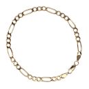 9ct Yellow Gold Figaro Bracelet 8.5"