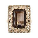 9ct Yellow Gold Smoky Quartz Single Stone Ring