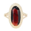 9ct Yellow Gold Garnet Solitaire Ring
