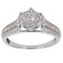 9ct White Gold 0.33ct Brilliant Cut Diamond Cluster Ring