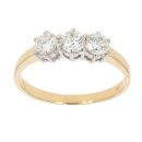 18ct Yellow Gold 0.85ct Brilliant Cut Diamond Trilogy Ring