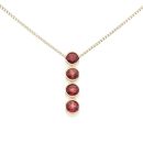 9ct Yellow Gold Four Stone Garnet Pendant And Chain 18"