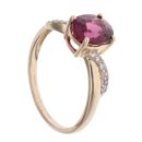 9ct Yellow Gold Cubic Zirconia and Pink Gemstone Ring