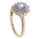 9ct Yellow Gold 0.24ct Diamond And Tanzanite Cluster Ring