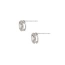 Sterling Silver Round Cubic Zirconia Halo Stud Earrings