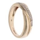 9ct Yellow Gold 0.05ct Diamond Crossover Ring