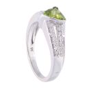 9ct White Gold Peridot and Diamond Dress Ring