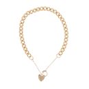 9ct Yellow Gold Heart Clasp Charm Bracelet 7"