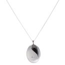 Silver Wave Locket And Chain 18" By Icesia