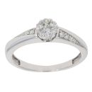 9ct White Gold 0.15ct Diamond Cluster Ring