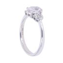9ct White Gold 0.15ct Diamond And Pink Gemstone Ring